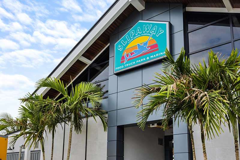 Slipaway food truck park and marina in Florida