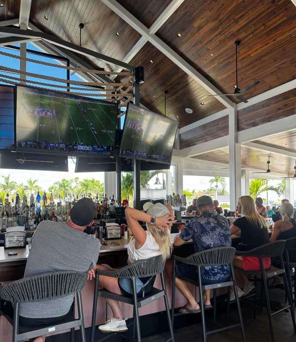 People watching the game